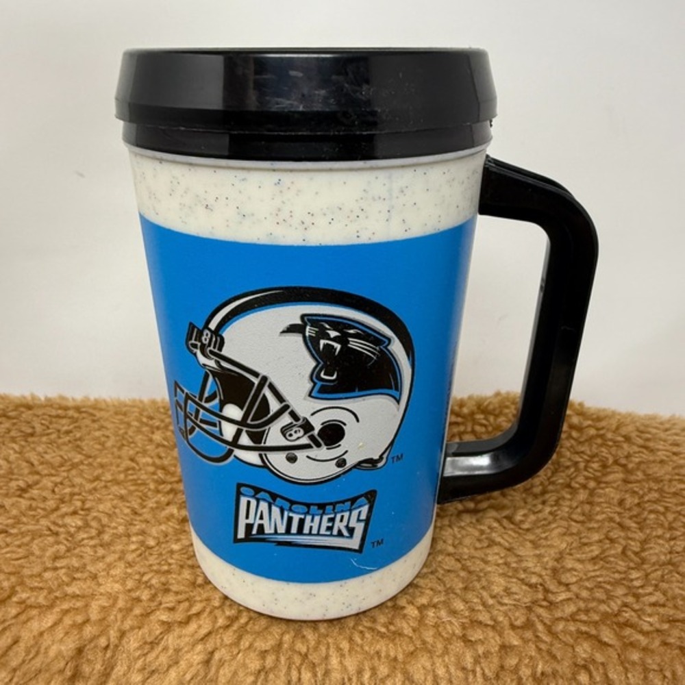 VTG Aladdin Travel Mug Cup 7-11 NFL Carolina Panthers Football‎ Coffee 20oz